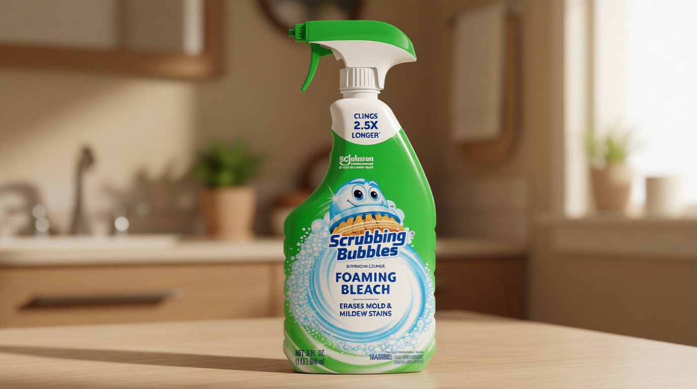 Scrubbing Bubbles Foaming Bleach Bathroom and Shower Cleaner Disinfectant Spray, Helps Erase Mold & Mildew, 32oz