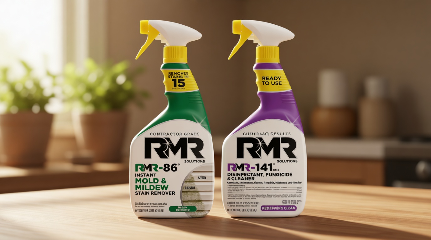 RMR Brands DIY Mold & Stain Remover Bundle, Complete Mold Killer & Mildew Prevention Kit, Disinfectant Spray, Includes 2-32 fluid ounce Bottles