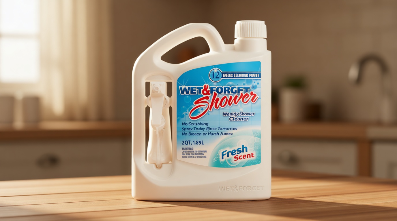 Wet & Forget Shower Cleaner Spray Multi-Surface Weekly Application Requires No Scrubbing, Bleach-Free Formula, Ready to Use, Fresh Scent, 3 Months of Cleaning, 64 Fluid Ounces, 1 Pack