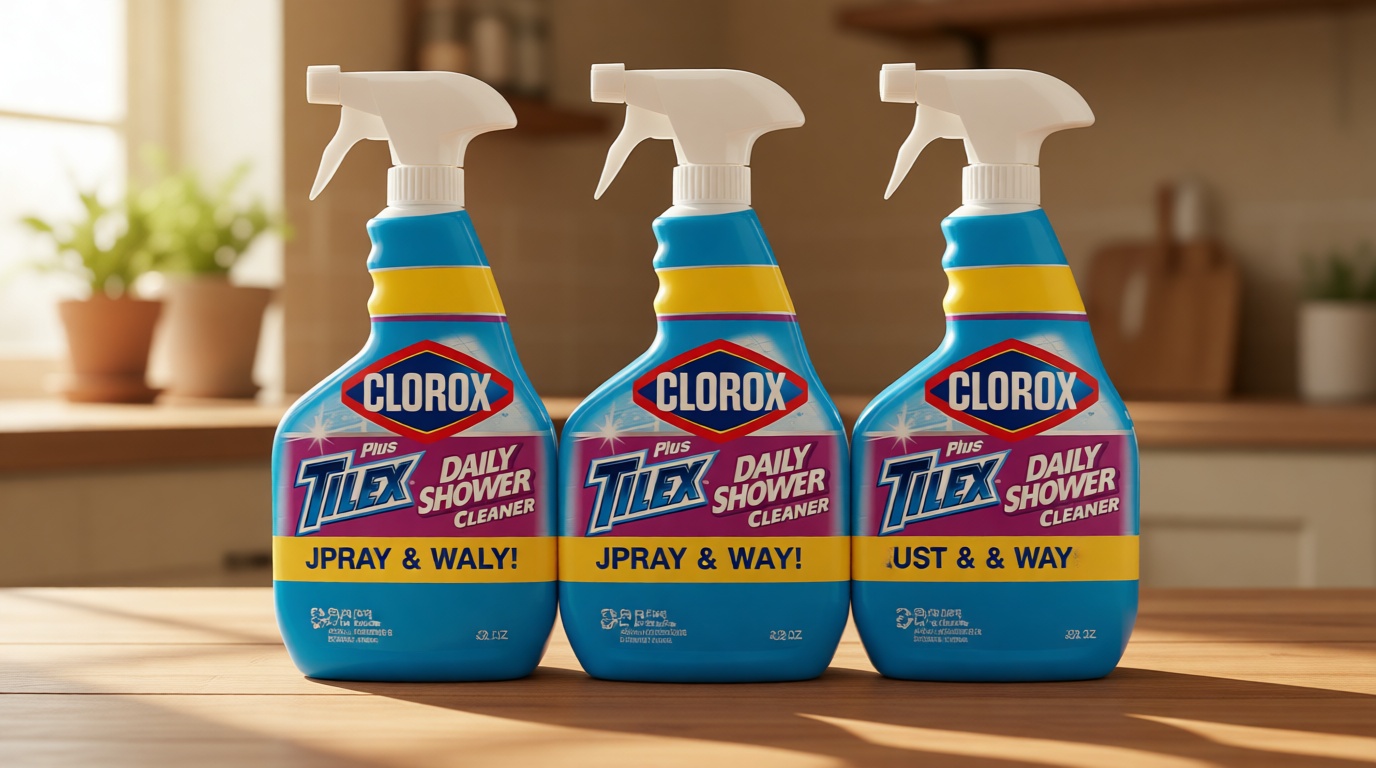 Clorox Plus Tilex Daily Shower Cleaner, 32 Fluid Ounce Spray Bottle, Pack of 3