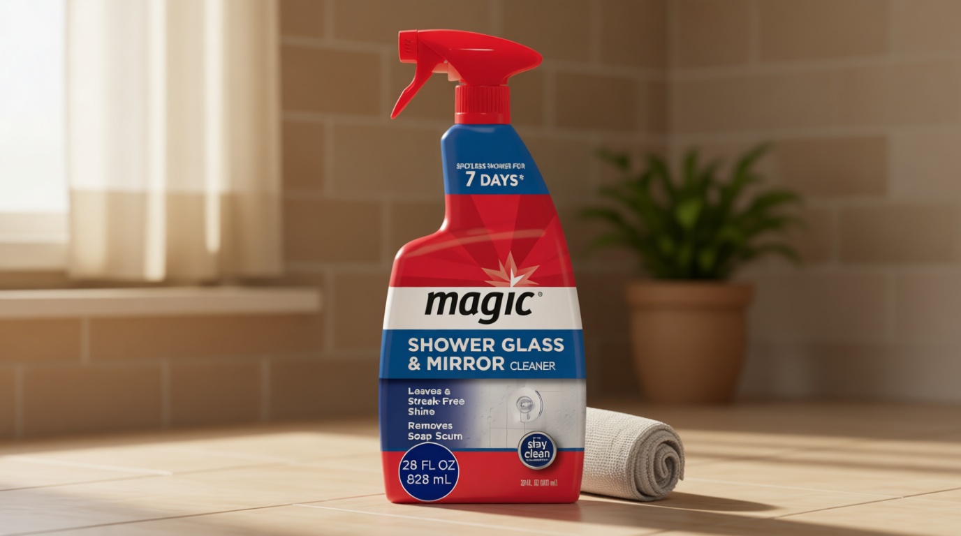 MAGIC Shower Glass and Mirror Cleaner Spray Bundle, Fog & Streak Free, Removes Soap Scum, Rust Stains, Fingerprints, Dirt, and Hard Water, Perfect for Shower Doors, Window, Glass Surfaces, 28 Fl Oz