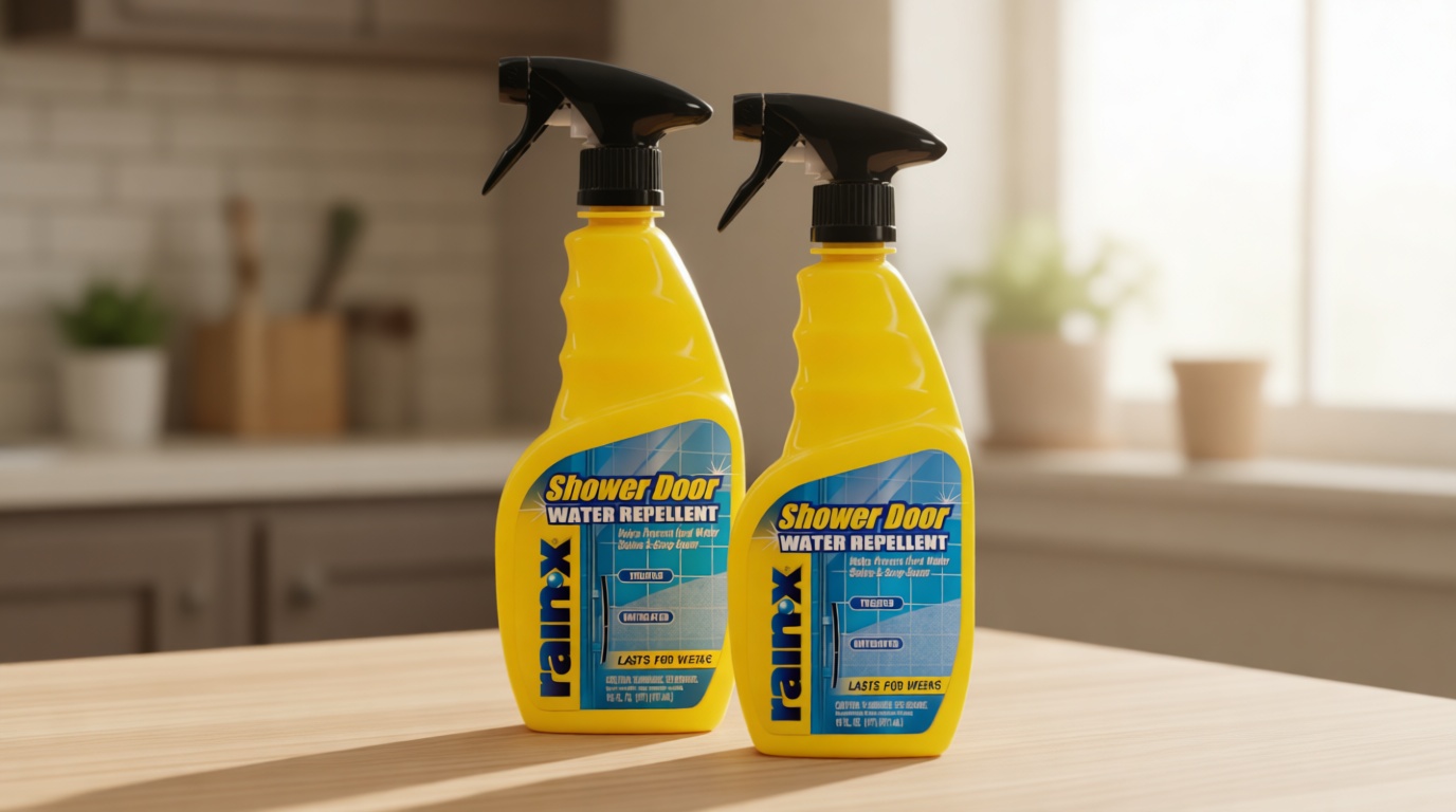 Rain-X 630542 Shower Door Water Repellent, Protects Glass Shower & Doors From Soap Residue And Hard Water Stains Leaving Your Bathroom Beautiful (Pack of 2)
