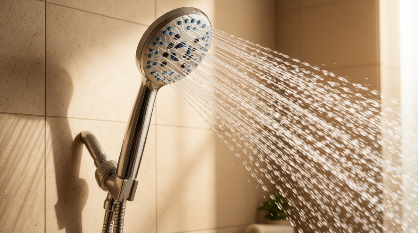AquaCare High Pressure 8-mode Handheld Shower Head - Anti-clog Nozzles, Built-in Power Wash to Clean Tub, Tile & Pets, Extra Long 6 ft. Stainless Steel Hose, Wall & Overhead Brackets