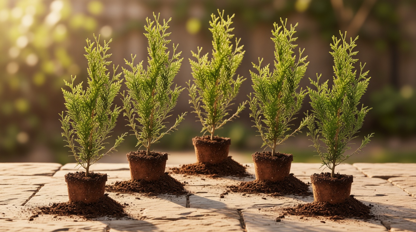 Perfect Plants Thuja Green Giant 1 Gallon 5-Pack | Privacy Evergreen Arborvitae | Adaptable Lush Green Foliage