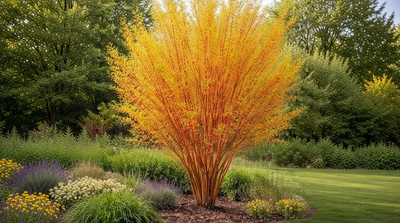 Flame Willow Tree Cuttings for Planting – Bright Red & Orange Stems – Fast Rooting Willow for Colorful Landscaping, Privacy & Winter Interest (2 Trees)