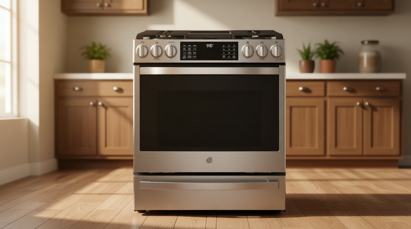 GE Profile 30" 5‑Burner Smart Slide‑In Gas Range, Fingerprint‑Resistant Stainless Steel, Convection & Air Fry