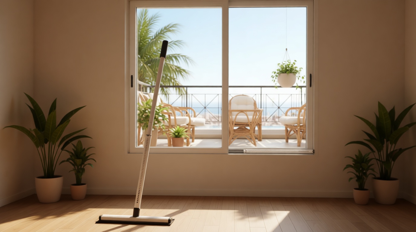 AceMining Sliding Door Security Bar,Heavy Duty Sliding Patio Door Lock Bar, 20-50inch Adjustable Multi-use Window Security Bars, Sliding Door Stopper,White,1Pack