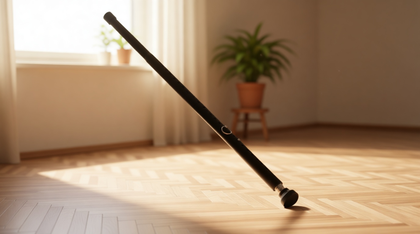 DIIG Sliding Door Security Bar, 17.7-50.5inch Heavy Duty Adjustable Sliding Patio Door Lock Bar with Rubber Tips,Diameter 1inch Window Security Bar for Home Apartment Travel Children Women (Black)