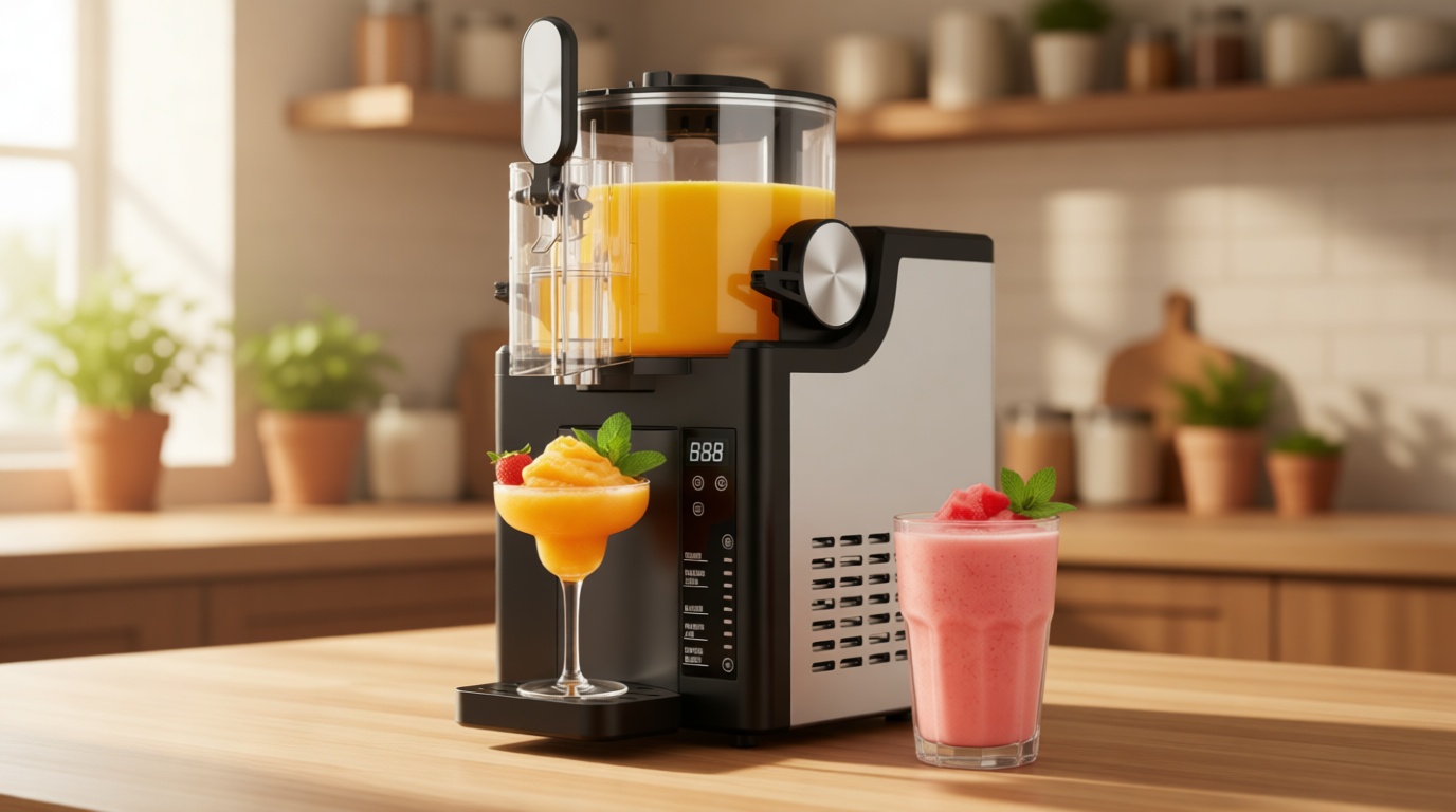 Slushie Machine for Home, CONFAZ 68oz Frozen Drink Maker with 5 Preset Programs, No Ice Needed, LED Display, Auto Clean, Slushy Maker for Margaritas, Frappés, Milk Shake, and More
