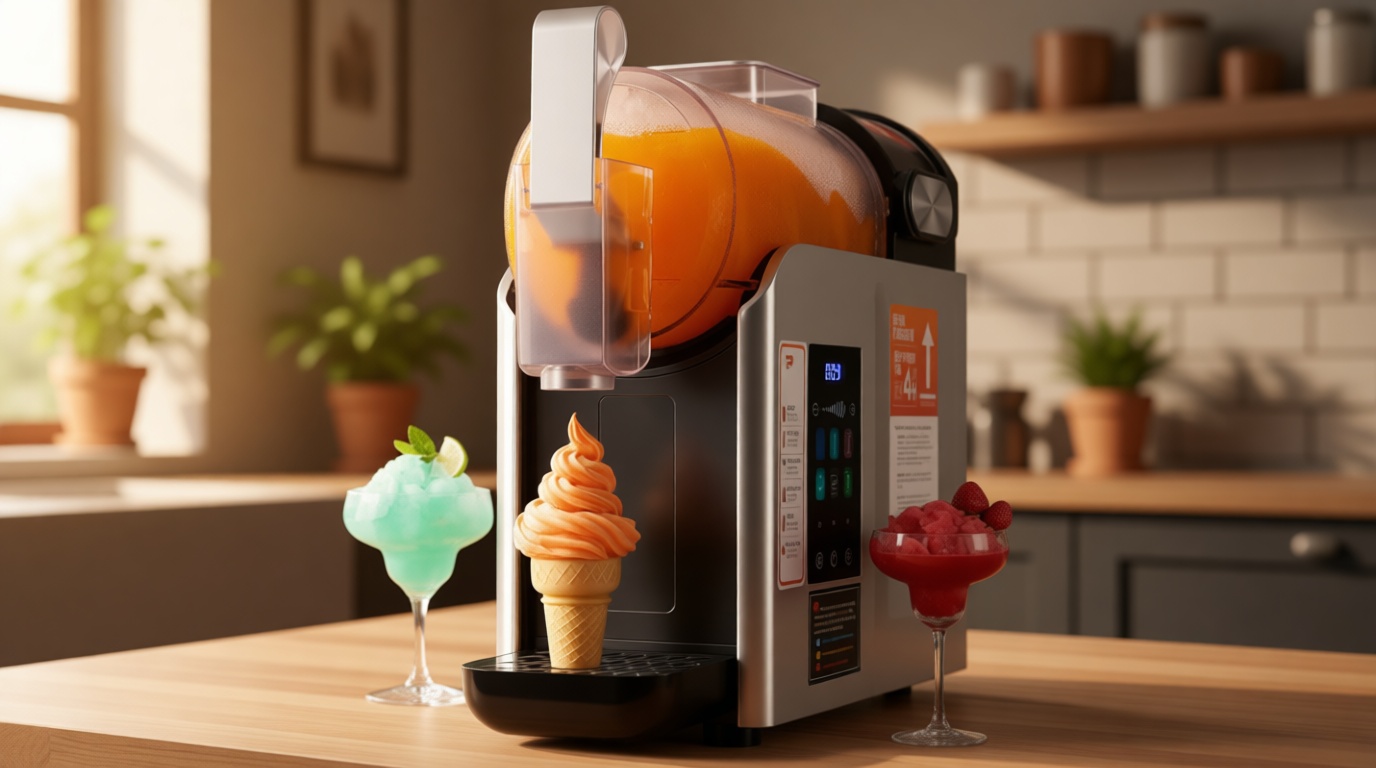 New Upgrade Smart 6 Presets Slushie Machine for Home & Soft Serve Ice Cream Machine, 68oz Color Touch Screen Slushy Machine for Home with 2/4/6H Smart Timer & Self-Cleaning, DIY Frozen Drink Maker