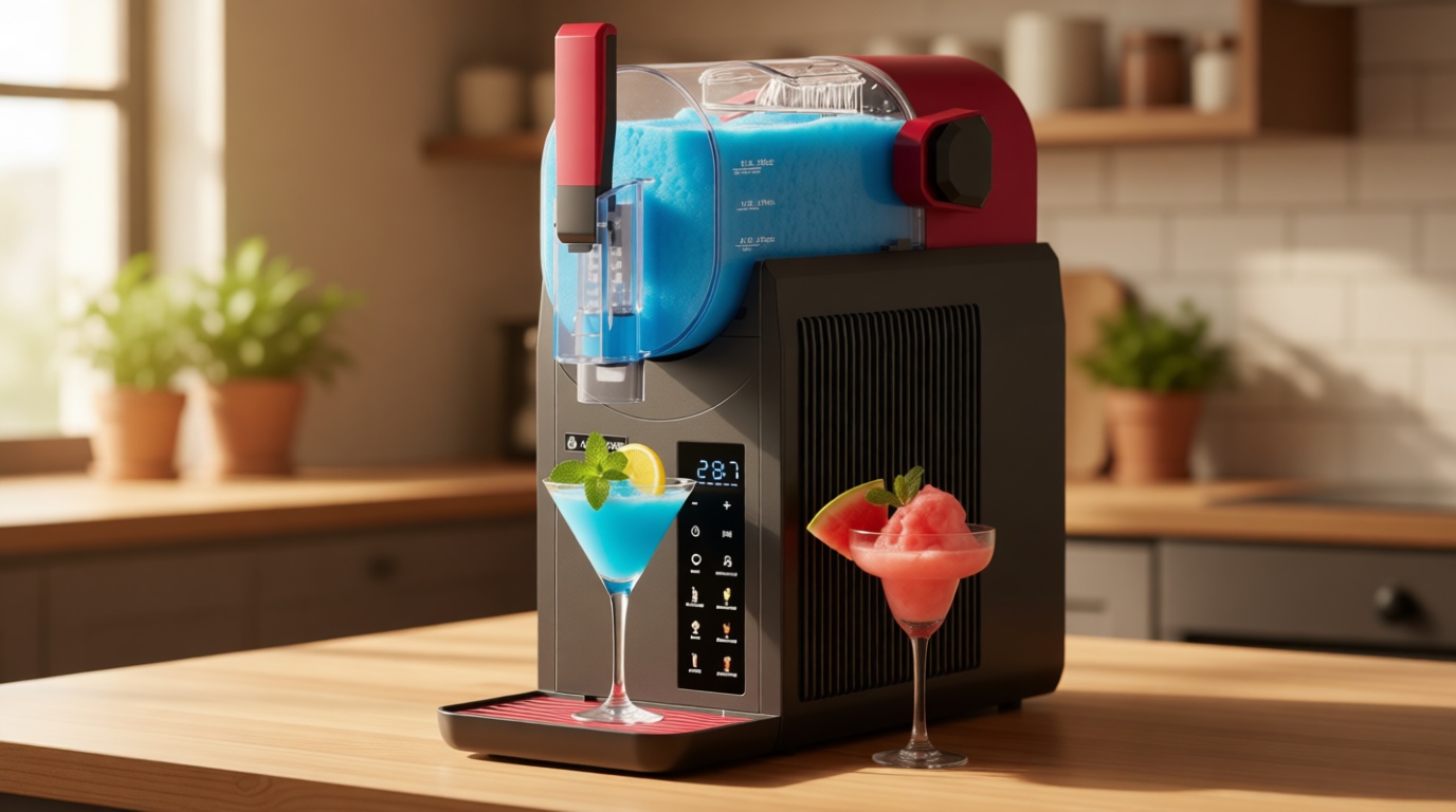 AAOBOSI Slushie Machine for Home, Frozen Drink Machine with Cookbook, Margarita Machine with 6 Presets Programs, No Ice Needed, Auto Cleaning, Slushy Maker for Frozen Margaritas, Cocktails, Frappés
