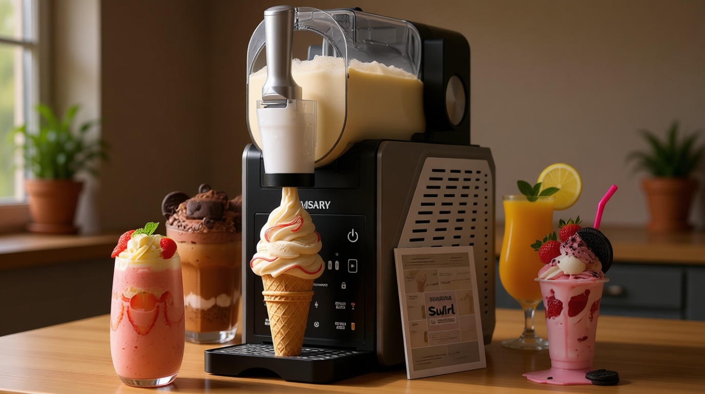 Slushie Machine, 85oz Ice Cream Machine & Slushy Machine for home, with LED Display, 6 Preset Programs for Margaritas, Frappés, Milkshakes, and Soft Serve, Automatic Cleaning, No Ice Needed