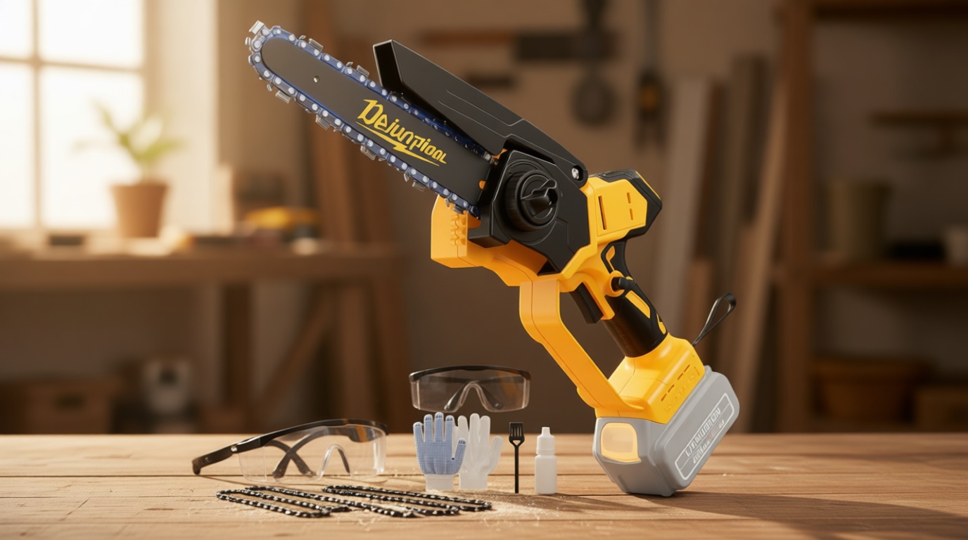 Cordless Mini Chainsaw Compatible with Dewalt 20V MAX Battery, 6 Inch & 8 Inch Small Electric Chainsaw Brushless, 2x 6'' + 2x 8'' Chains, Auto Oiler, Handheld Pruning Tree Saw (Tool Only)