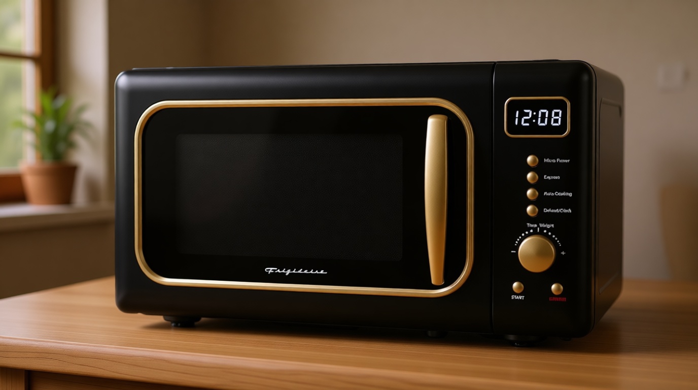 FRIGIDAIRE EMW788RETRO 0.7 cu. ft. Retro Microwave, Black-Gold
