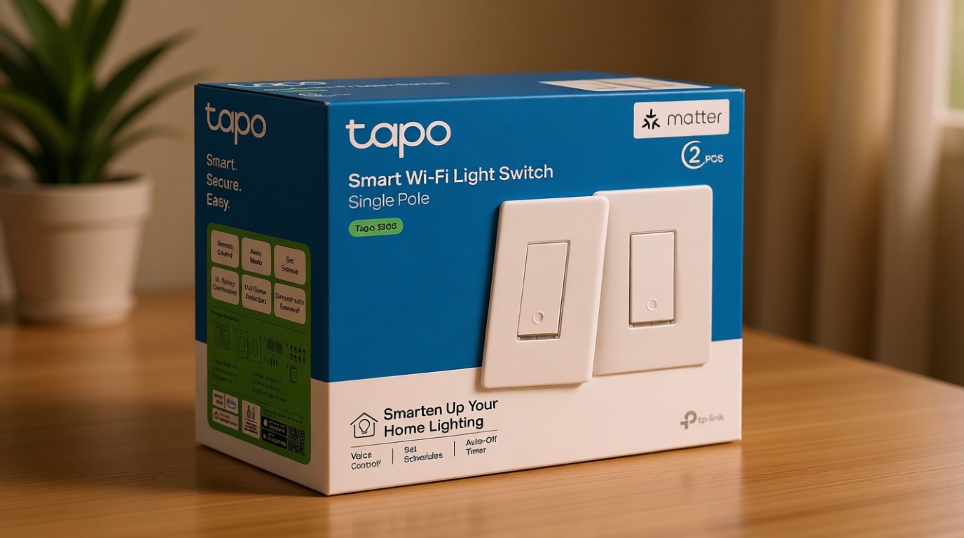 TP-Link Tapo Matter Smart Light Switch: Voice Control w/Siri, Alexa & Google Home | UL Certified | Timer & Schedule | Easy Guided Install | Neutral Wire Required | Single Pole | Tapo S505(2-Pack)