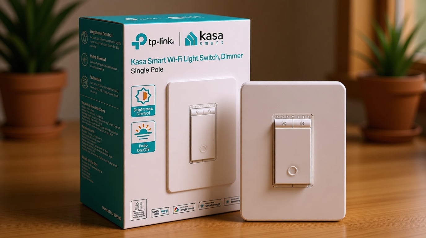 Kasa Smart Dimmer Switch HS220, Single Pole, Needs Neutral Wire, 2.4GHz Wi-Fi Light Switch Works with Alexa and Google Home, UL Certified, No Hub Required, 1 Pack