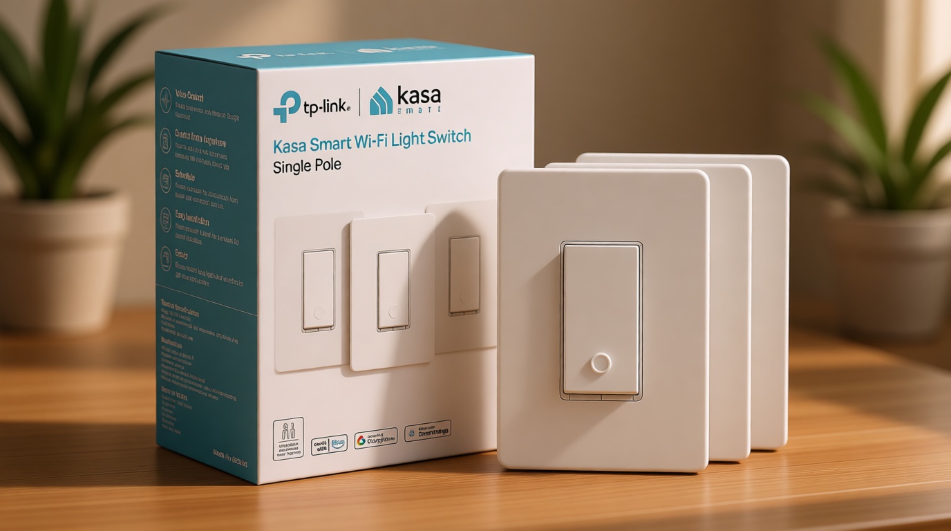 Kasa Smart Light Switch HS200P3, Single Pole, Needs Neutral Wire, 2.4GHz Wi-Fi Light Switch Compatible with Alexa and Google Home, UL Certified, No Hub Required, 3 Count -Pack of 1 , White
