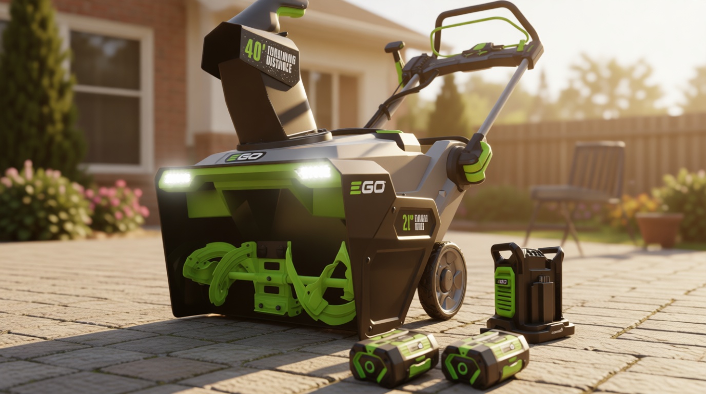 EGO POWER+ 21" Electric Snow Blower, Cordless Steel Auger, Includes (2) 56V 7.5Ah Batteries and Dual Port Charger - SNT2114