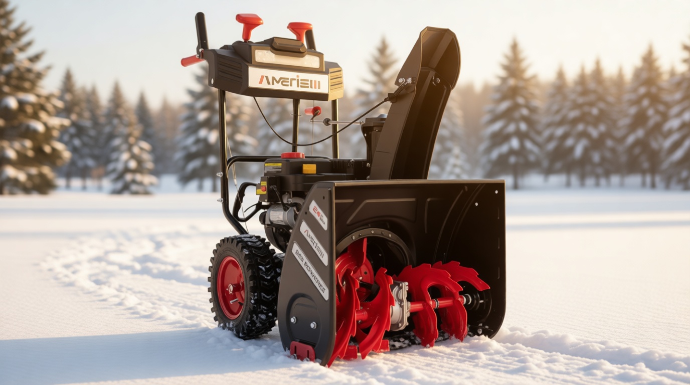 AMERISUN 24-Inch Gas Snow Blower with 212cc 4-Cycle OHV Engine, Recoil Start, 40Ft Snow Throwing for Decks, Driveways, and Sidewalks