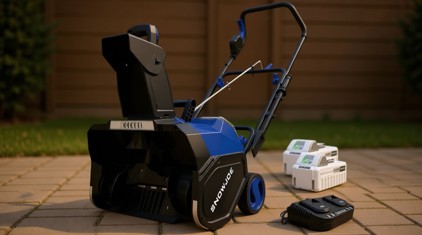 Snow Joe IONMAX 48V 18 Inch Cordless Electric Snow Blower Machine - Battery-Powered Single-Stage Thrower with LED Light and Wheels for Driveway Clearing, 24V-X2-SB18-GO