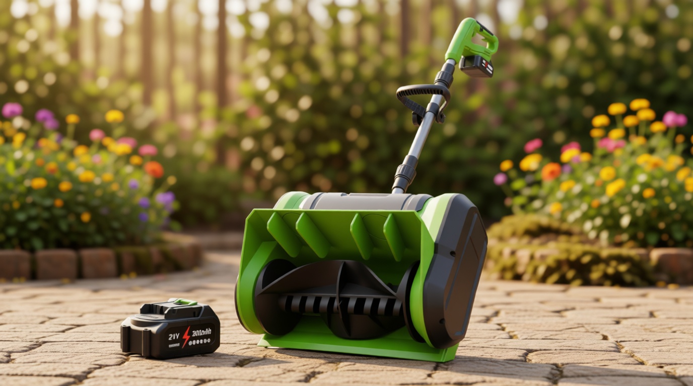 DEGGE Electric Cordless Snow Shovel, 2X 3.0Ah/ 21V/ 12-Inch Battery Snow Blower with Directional Plate & Adjustable Front Handle, Snow Removal for Driveway Sidewalk, Steps, Patio (Charger Included)