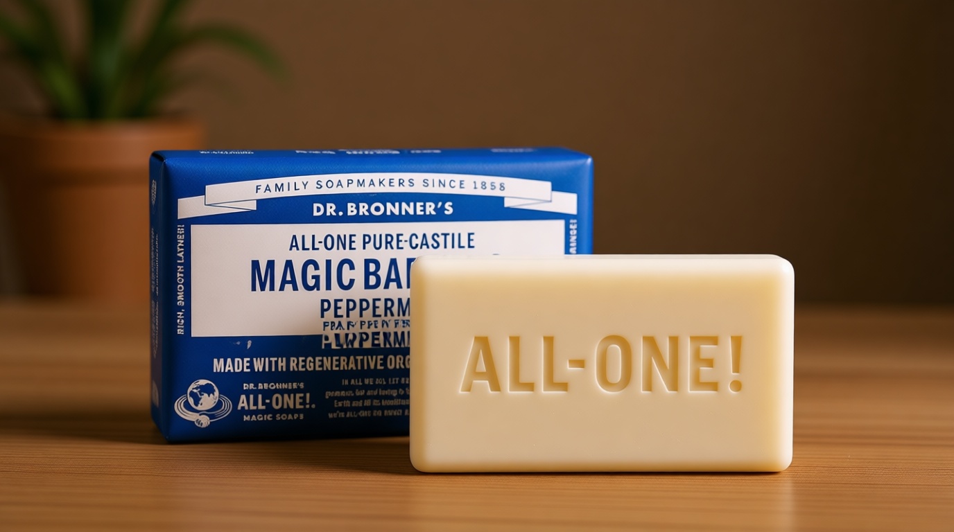 Dr. Bronner's Pure-Castile Magic Bar Soaps (Peppermint, 5oz, 2-Pack) – Made with Regenerative Organic Certified Oils, Soap Bars for Men & Women, Gentle for Face & Body, Vegan, Non-GMO Regenerative Organic Certified EWG Verified Fair for Life