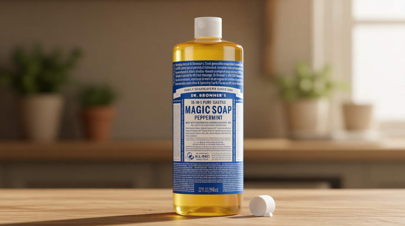 Dr. Bronner's Pure-Castile Magic Liquid Soap - Made with Regenerative Organic Certified Oils- 18-in-1 Uses for Face, Body, Hand, Hair, Laundry & More- Vegan, Non-GMO- Body Wash- Peppermint,32oz Regenerative Organic Certified EWG Verified Fair for Life