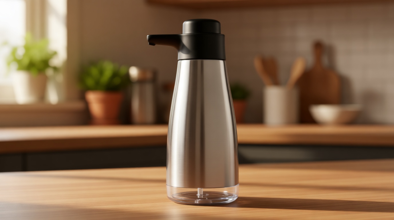 AIKE 15fl.oz Stainless Steel Liquid Soap Dispenser for Dish and Hand Soap