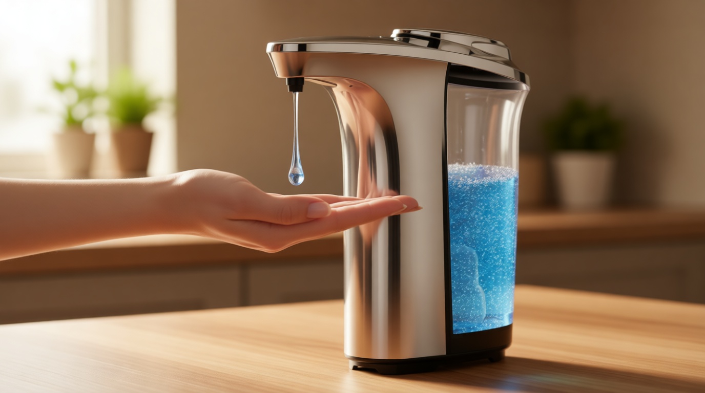 PZOTRUF Automatic Soap Dispenser, Touchless Dish Soap Dispenser 17oz/500ml with Infrared Sensor, 5 Adjustable Soap Dispensing Levels, Liquid Hand Dispenser for Bathroom Kitchen Sink (Silver)