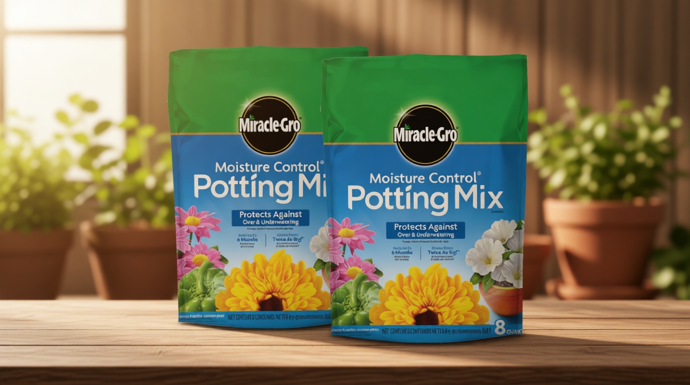 Miracle-Gro Moisture Control Potting Mix - Plant Soil For Container Plants, Protects against Over- and Under-Watering, 8 qt. (2-Pack)