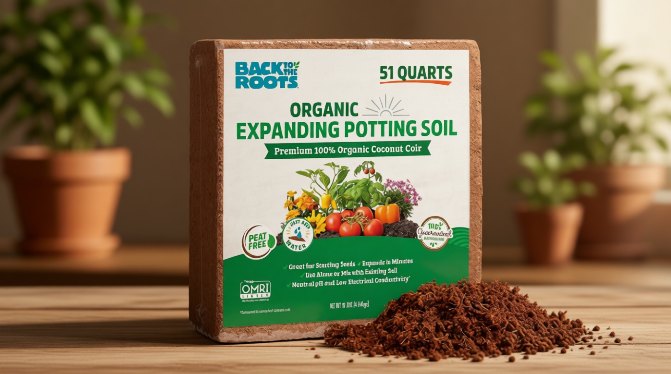 Back to The Roots Organic Coir, 51 Quart Expanding Soil, Great for Seeds and Potting