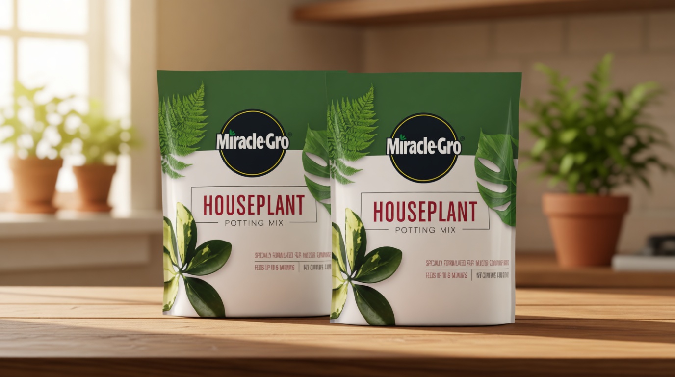 Miracle-Gro Houseplant Potting Mix - Fertilized Soil, Designed to be Less Prone to Gnats, 4 qt. (2-Pack)