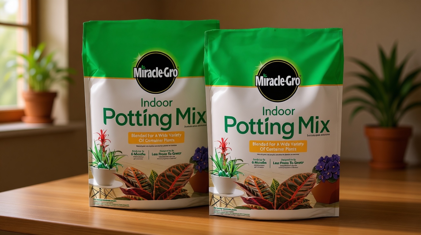 Miracle-Gro Indoor Potting Mix, Blended for a Variety of Houseplants, Feeds for up to 6 Months, 6 qt., 2-Pack
