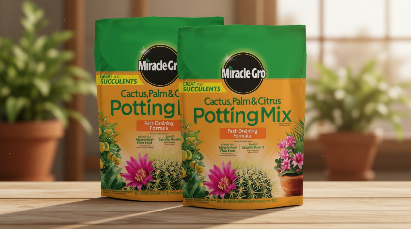 Miracle-Gro Cactus, Palm and Citrus Potting Mix, for Indoor or Outdoor Potted Plants, Great for Succulents, 8 qt., 2-Pack
