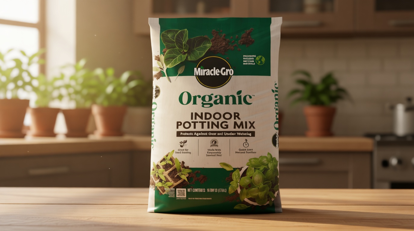 Miracle-Gro Organic Indoor Potting Mix - Protects Against Over and Under Watering, Planting Soil for Indoor Container Plants, Houseplants and Starter Plants, OMRI Listed, 16 qt.