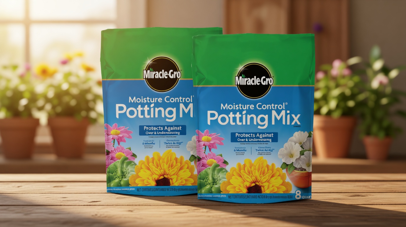 Miracle-Gro Moisture Control Potting Mix - Plant Soil For Container Plants, Protects against Over- and Under-Watering, 8 qt. (2-Pack)