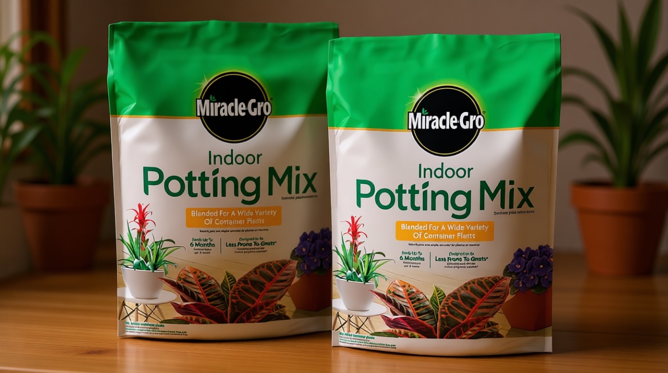 Miracle-Gro Indoor Potting Mix, Blended for a Variety of Houseplants, Feeds for up to 6 Months, 6 qt., 2-Pack