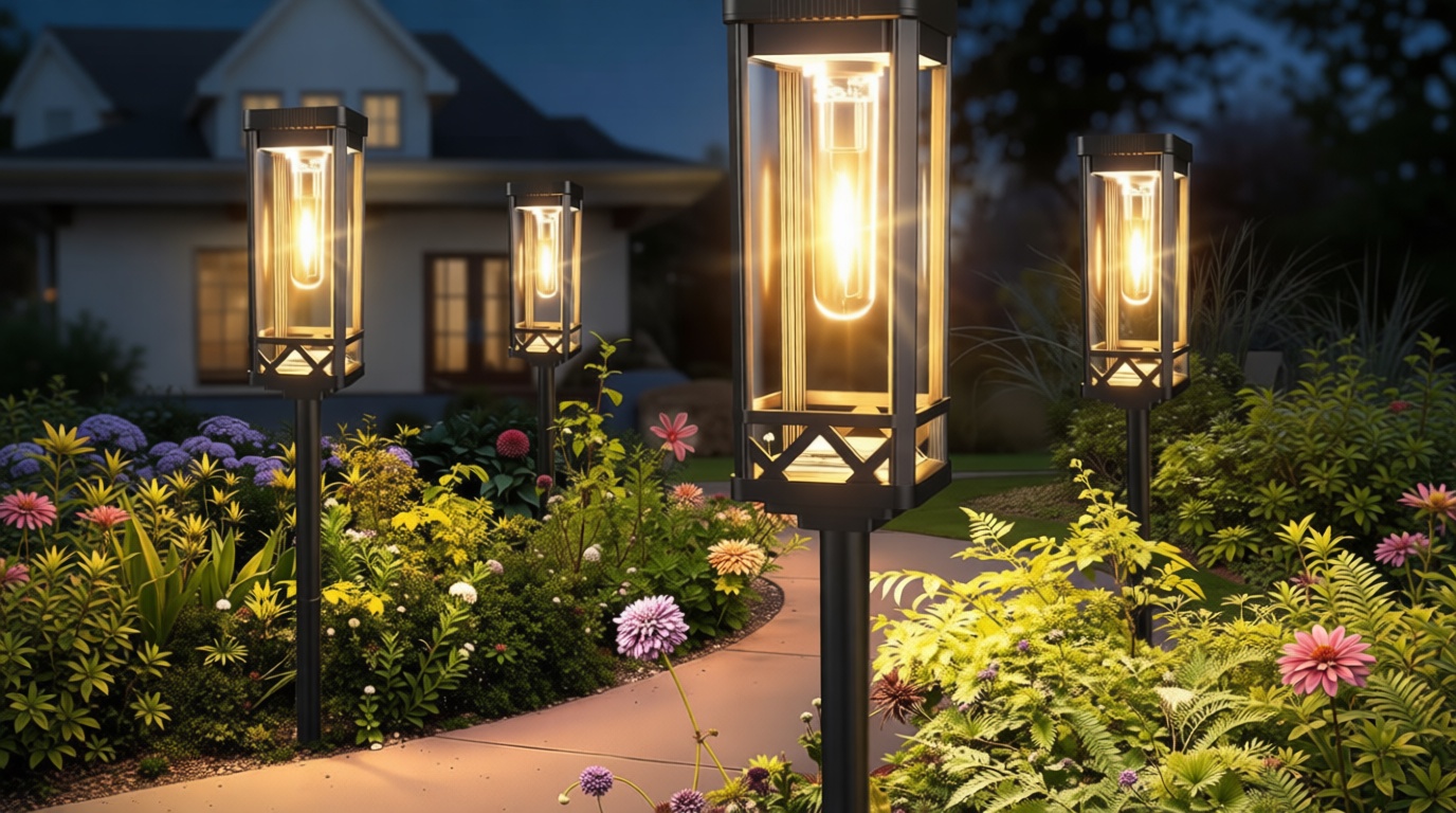 KOOPER Taller Solar Pathway Lights Outdoor, 8 Pack Upgraded Brighter Solar Garden Lights Solar Powered, Up To 15 Hours Outdoor Solar Lights for Yard Landscape Lighting Path Walkway Driveway Sidewalk Global Recycled Standard