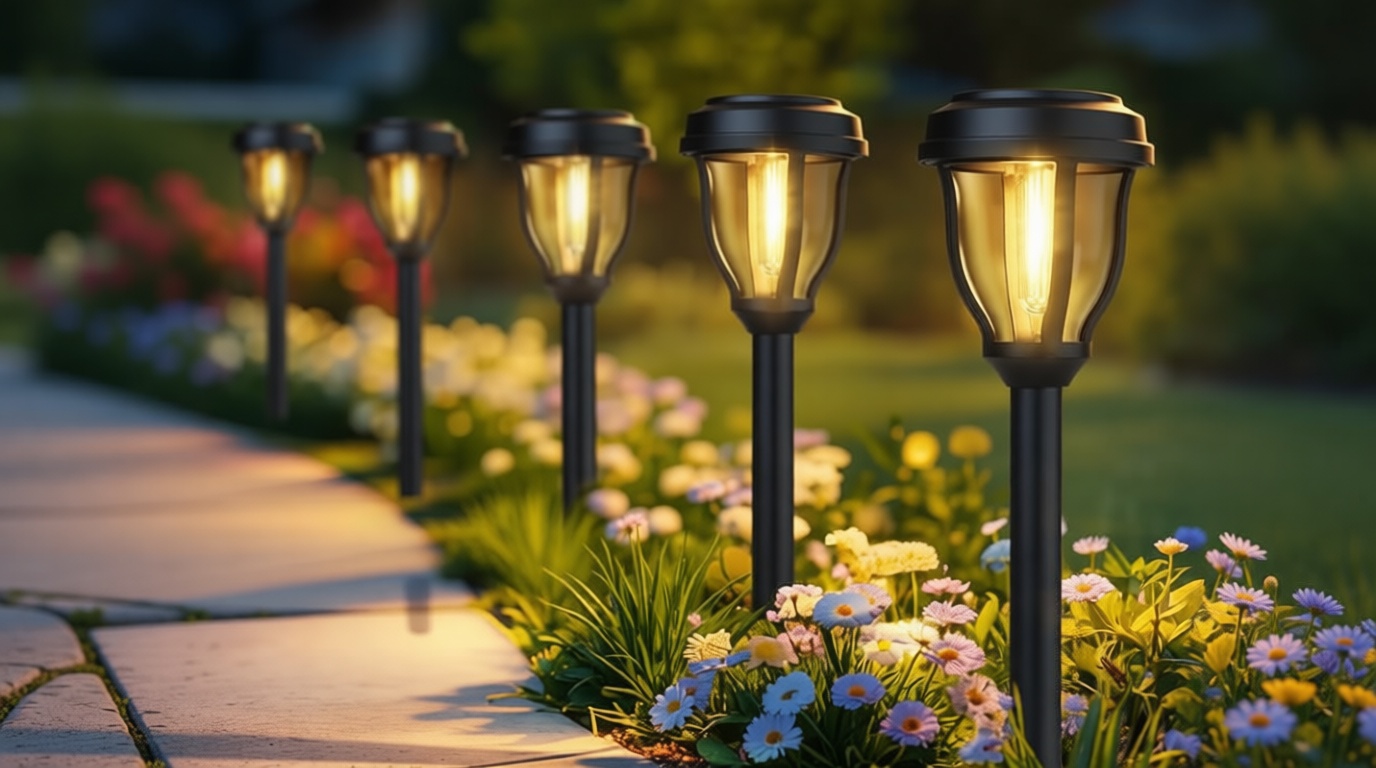 DERAYSION 12 Pack Solar Lights Outdoor, Solar Pathway Lights Auto On/Off Waterproof Garden Landscape Lighting for Path, Yard, Walkway, Driveway Decor Global Recycled Standard