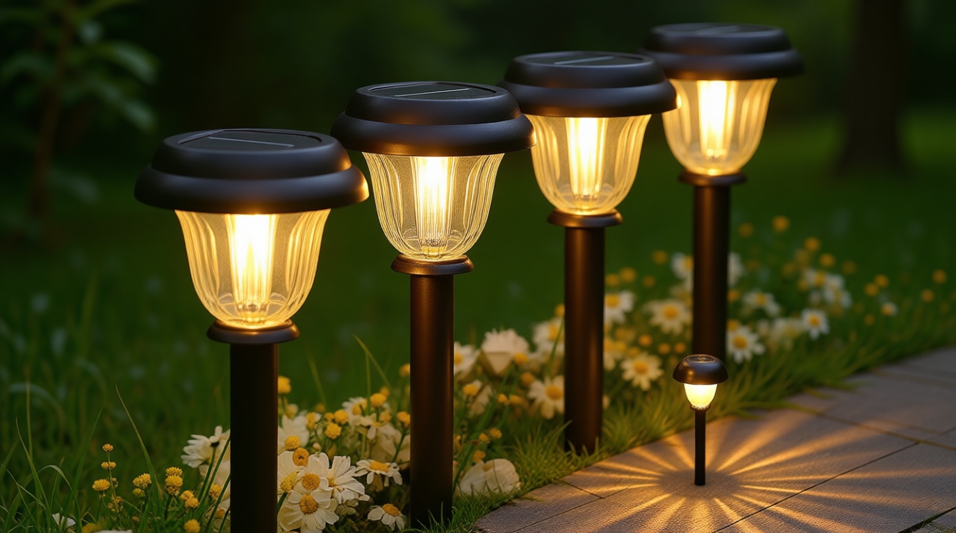 DERAYSION 8 Pack Solar Lights Outdoor, Stainless Steel Glass Solar Pathway Lights, Auto On/Off Long-Lasting Waterproof Garden Lights for Landscape, Path, Yard, Driveway, Walkway Decor (Warm White) Global Recycled Standard