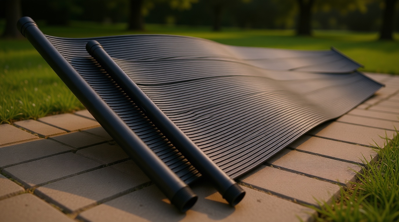 SunHeater Pool Heating System Two 2’ x 20’ Panels – Solar Heater for Inground and Aboveground Made of Durable Polypropylene, Raises Temperature, 6-10°F, S240U Black