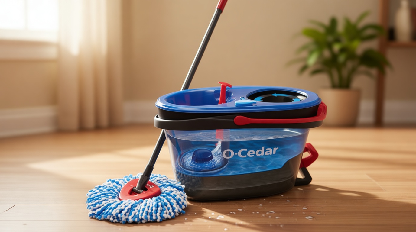 O-Cedar RinseClean Spin Mop & Bucket System | Clean with Water | Removes 99% of Bacteria