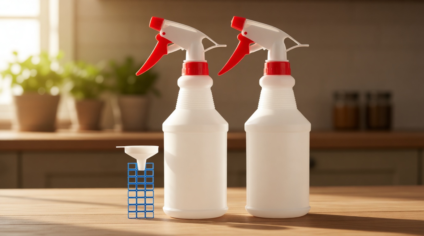 JohnBee Empty Spray Bottles (16oz/2Pack) - Adjustable Spray Bottles for Cleaning Solutions - No Leak and Clog - HDPE spray bottle For Plants, Pet, Vinegar, BBQ, and Rubbing Alcohol