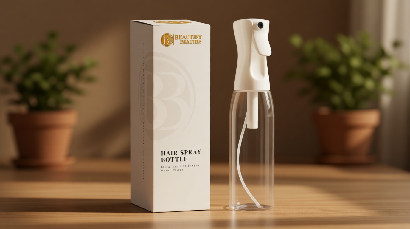 BeautifyBeauties Spray Bottle For Hair – Continuous Mister Spray Bottle for Hairstyling, Cleaning, Plants, Pets, Barbers, Salons, Essential Oil Scents (Clear, 16.9oz/500ml) 11" H x 2.6" L