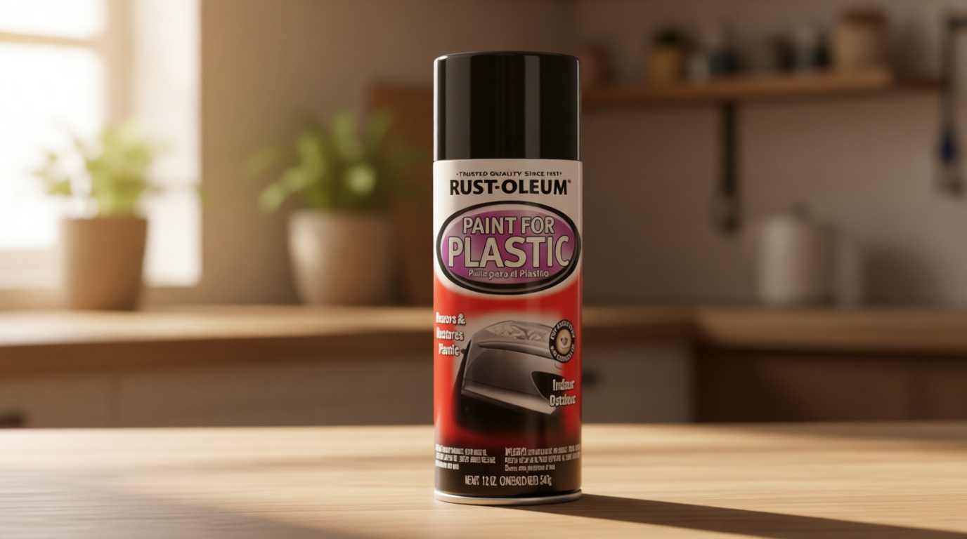 Rust-Oleum 248649 Automotive Paint for Plastics Spray Paint, 12 oz, Gloss Black