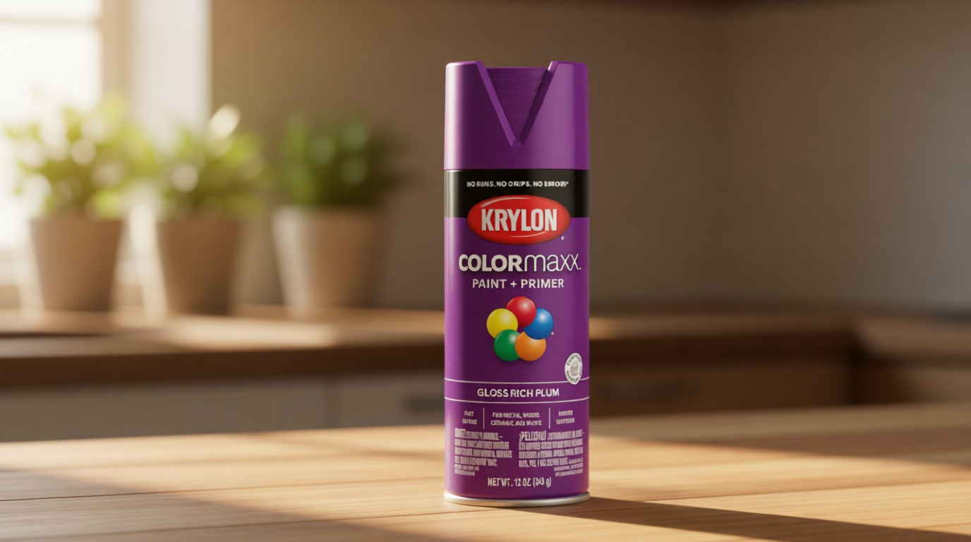 Krylon K05536007 COLORmaxx Spray Paint and Primer for Indoor/Outdoor Use, Gloss Rich Plum, 12 Ounce (Pack of 1)