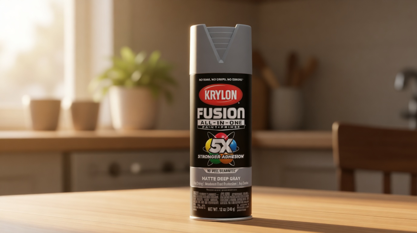 Krylon Fusion All-In-One, Matte, Deep Gray, 12 oz