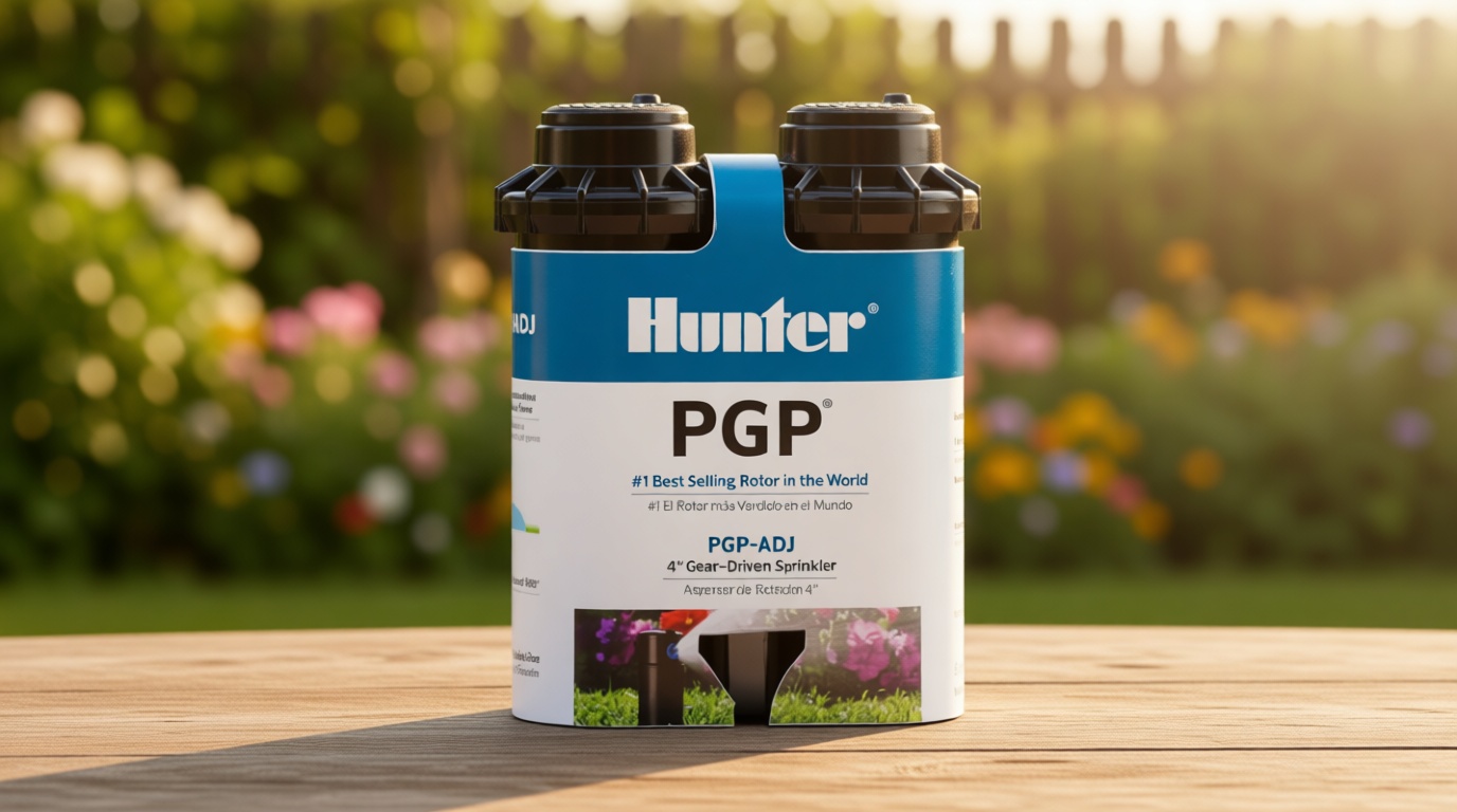 Hunter PGP-ADJ 3/4" Rotor Sprinkler, Adjustable 40°– 360° Arc, Gear Drive, 4" Pop Up Sprinkler, Lawn Irrigation Head, 22–52 ft Spray Distance, Preinstalled 3.0 GPM Nozzle, 2 Pack
