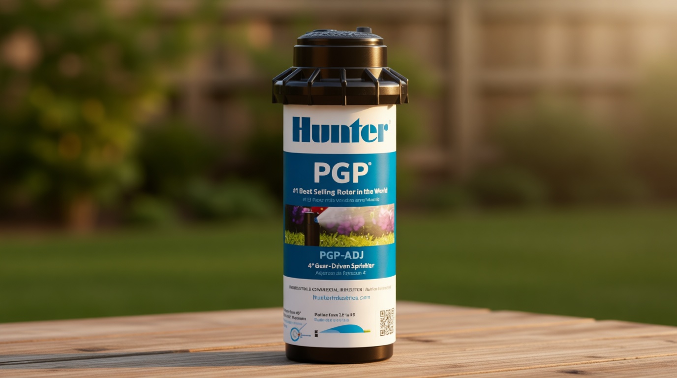 Hunter PGP-ADJ 3/4" Rotor Sprinkler Head, Adjustable 40°-360° Arc, 4" Pop-Up Gear Drive Lawn Irrigation Head, 22-52 ft Spray Distance, Preinstalled 3.0 GPM Nozzle