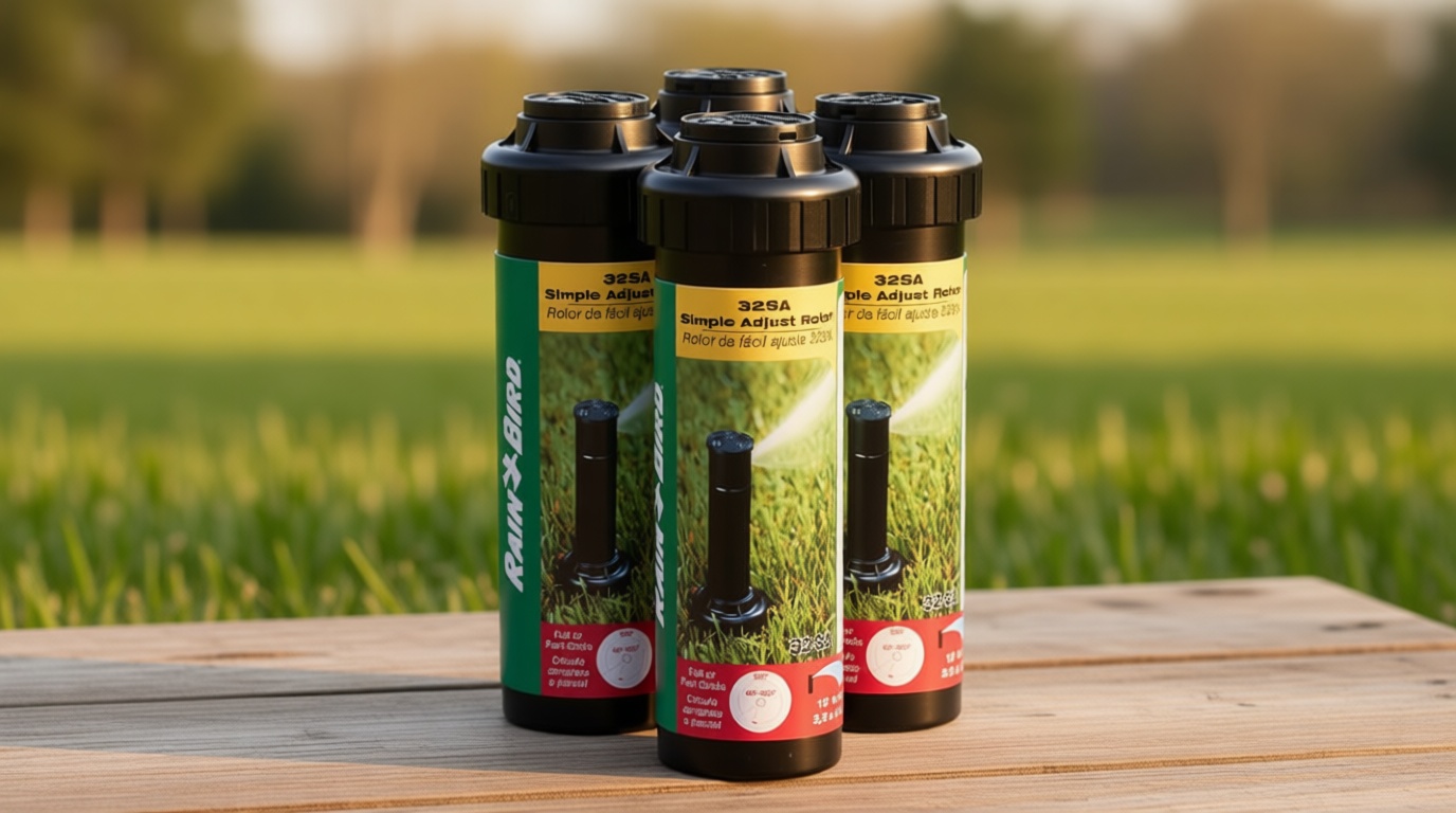 Rain Bird 32SA/4PKS Simple Adjust 32SA Gear Drive Rotor, Adjustable 40° - 360° Pattern, 19' - 32' Spray Distance, 4-Pack